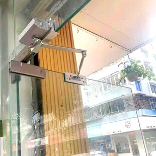 玻璃门闭门器免打孔缓冲阻尼关门装置无框自动减速液压限位钢