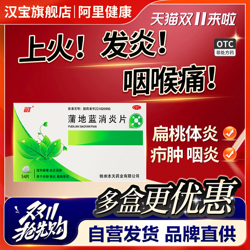 【BT】蒲地蓝消炎片300mg*54片/盒