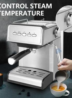 欧规15bar萃取意式咖啡机家用泵压式蒸汽打奶泡半自动浓缩复古风