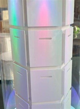 亚克力奖牌展示收纳盒灯带自动旋转六边形18枚230*265*H365mm