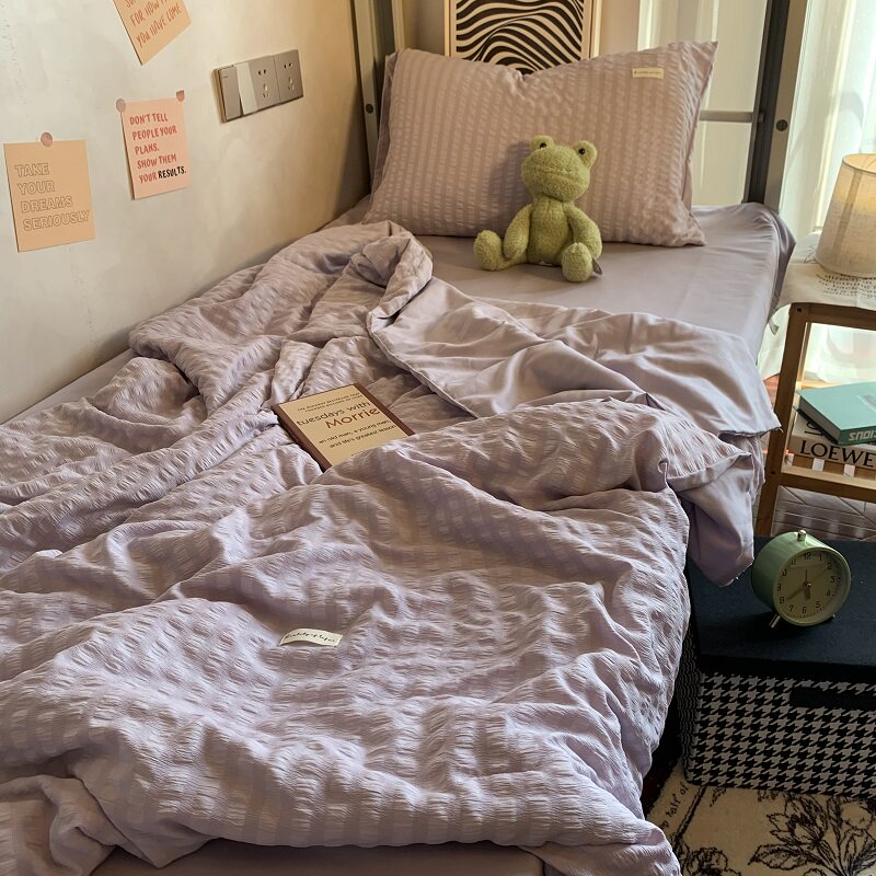 小泡泡大豆水洗棉k夏被空调被四件套单人学生宿舍双人春夏天薄被