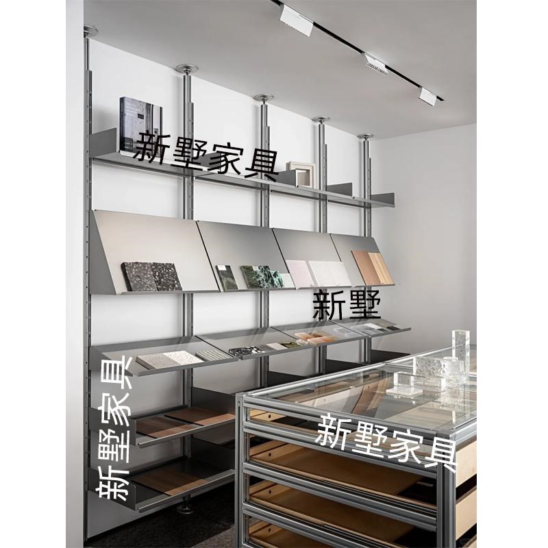 工业风铝型材顶天立地置物架极简不锈钢隔断展示架开放式书架展柜