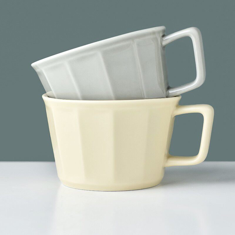 波佐见烧燕麦早餐杯陶瓷微波炉加热牛奶杯L泡麦片专用碗喝粥的杯