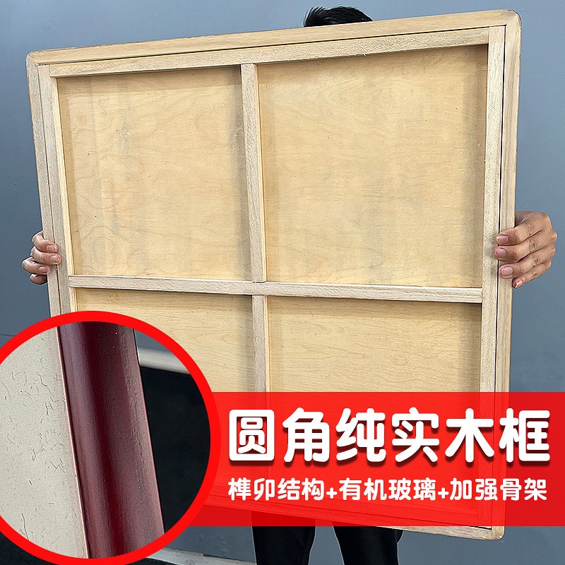 手绘国画牡丹花开富贵新中式入户玄关装饰画装裱带框斗方挂画餐厅