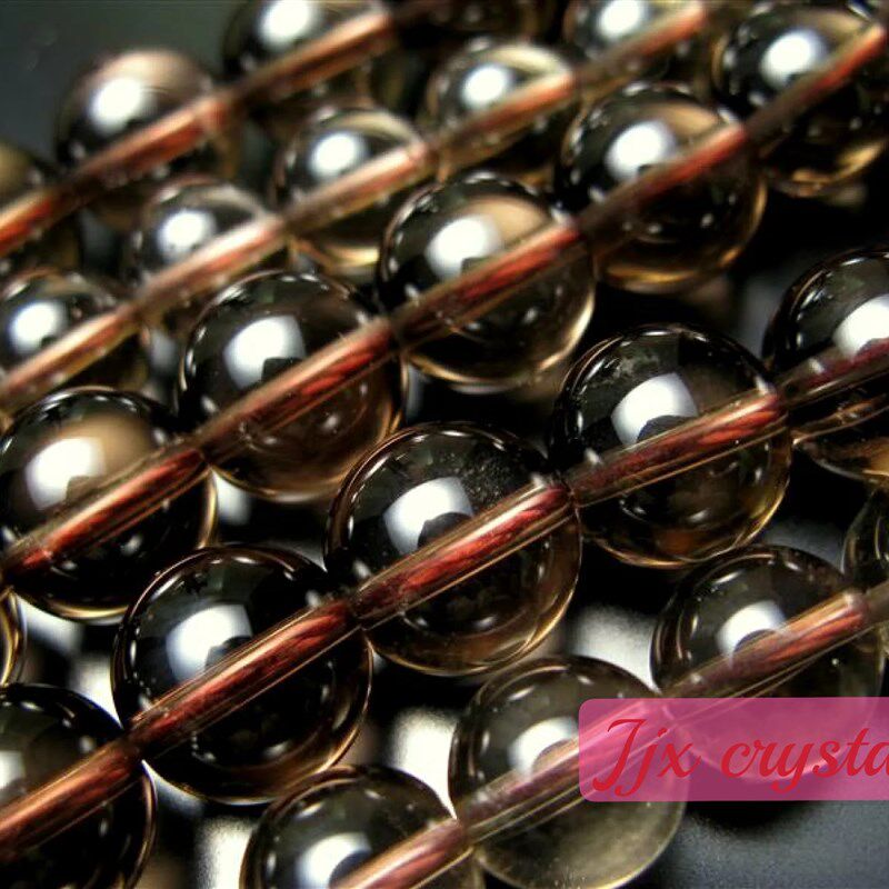 4mm-16mm天然茶水晶圆珠散珠子diy手工串S珠手链材料 A级
