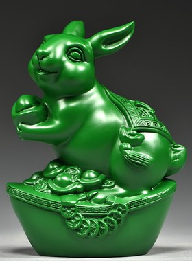 绿色木雕十二生肖一实木质鼠牛虎兔龙蛇马羊猴鸡狗猪工艺品