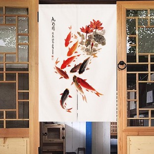 中式 廚房隔斷簾衛(wèi)生間門簾半簾臥室遮擋簾子進(jìn)戶玄關(guān)遮擋掛簾短簾