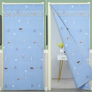 保暖挡风卧室防寒保温防风免打孔帘子隔断帘 棉门帘加厚家用秋冬季