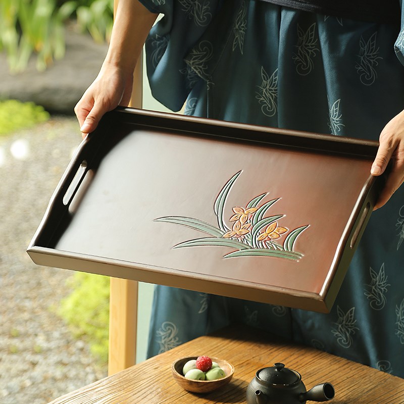 进口山中漆器托盘实木茶具茶盘z2024新款家用轻奢现代高级感