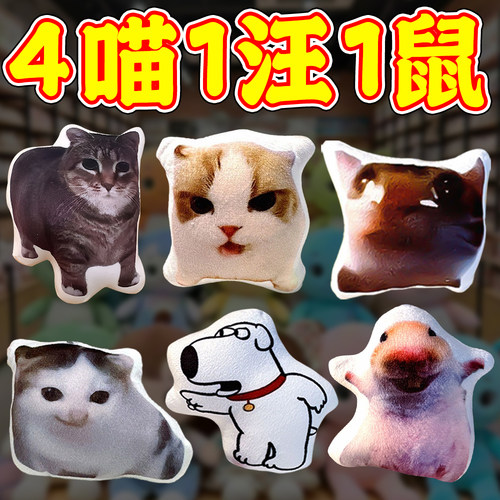 猫meme发声挂件小猫玩偶语音不配当主播oi小猫按压发声玩具小礼物
