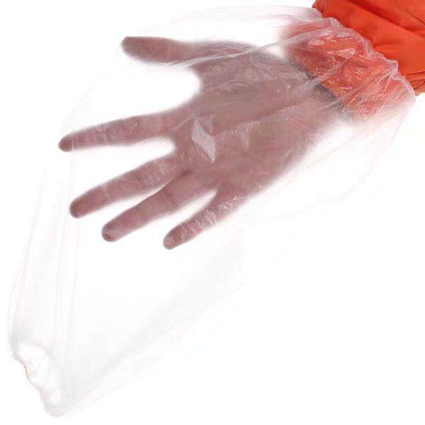 现货 一次性PE机制袖套 透明 蓝色 白色防水塑料袖套100个/包