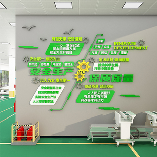 工厂安全文化墙面装饰车间生产质量宣传标语办公室司布置企业形象