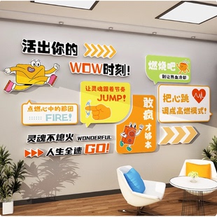 年轻人的办公室氛围布置公司休息区茶水间墙面装饰企业文化墙创意