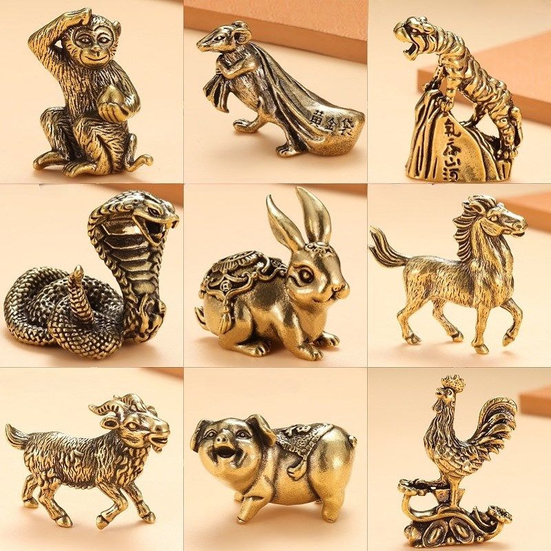 纯黄铜十二生肖立体实心摆件纯铜12生肖家居客厅书房桌.摆件装饰,家居饰品,桌面摆件,淘宝优惠券,粉丝福利购,淘宝优惠卷