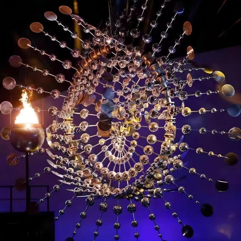 艺术户外网红创意旋转风车灯光z摆动发光亮化景观装置大型雕塑风