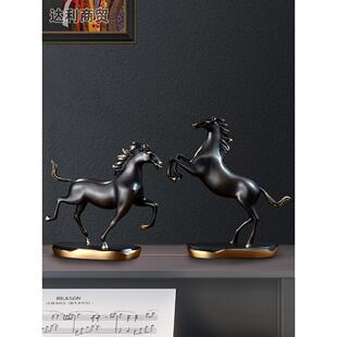 纯铜铜马领导办公室马到成功摆件客厅酒柜轻奢装饰品乔迁新居礼品