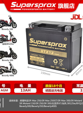 适用阿普利亚GPR125/150 APR125 SRMAX250/300CAFE125台风150电瓶