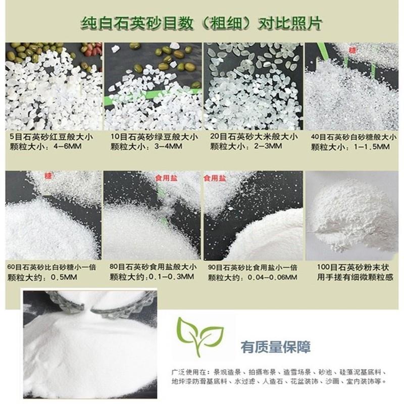 宁夏石英砂白色石英沙天然沙白色细沙子造景白沙石小颗粒白沙子