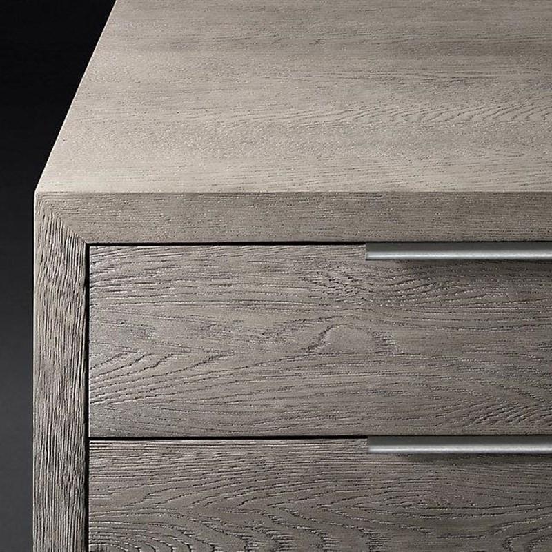 RH/黑色/实木斗柜美式乡村仿古做旧抽屉六斗柜卧室客厅收纳储物柜