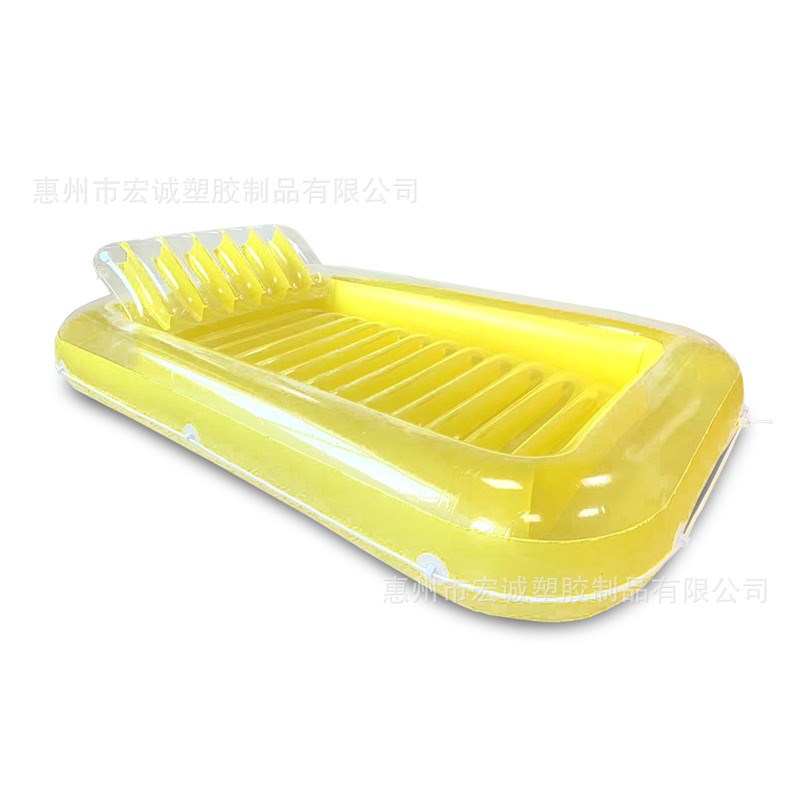 新款充气水上浮排成人游泳池户外漂浮床充气泳圈躺椅网纱吊床