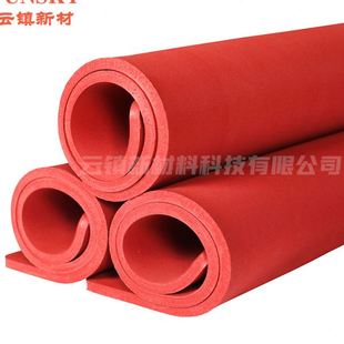 硅胶发泡板耐温红色硅橡胶发泡板海绵板烫画机专用垫耐磨震垫