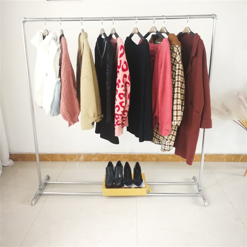 钢管晾衣架落地简易家用阳台卧室挂衣架不锈钢镀锌凉挂晒被凉衣杆