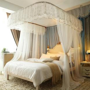 YADO u型轨道床帘 2025新款 家用落地导轨蚊帐公主风床帘遮光一体式