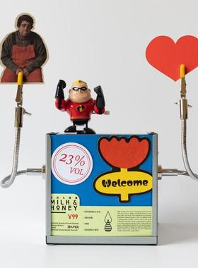 RPL金属立式展示盒工业风MENU海报架 咖啡馆酒吧展厅信息展示道具