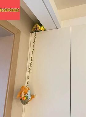 可爱爬藤小兔子挂件家居装饰品动物壁挂户外庭院阳台造景装饰盆挂