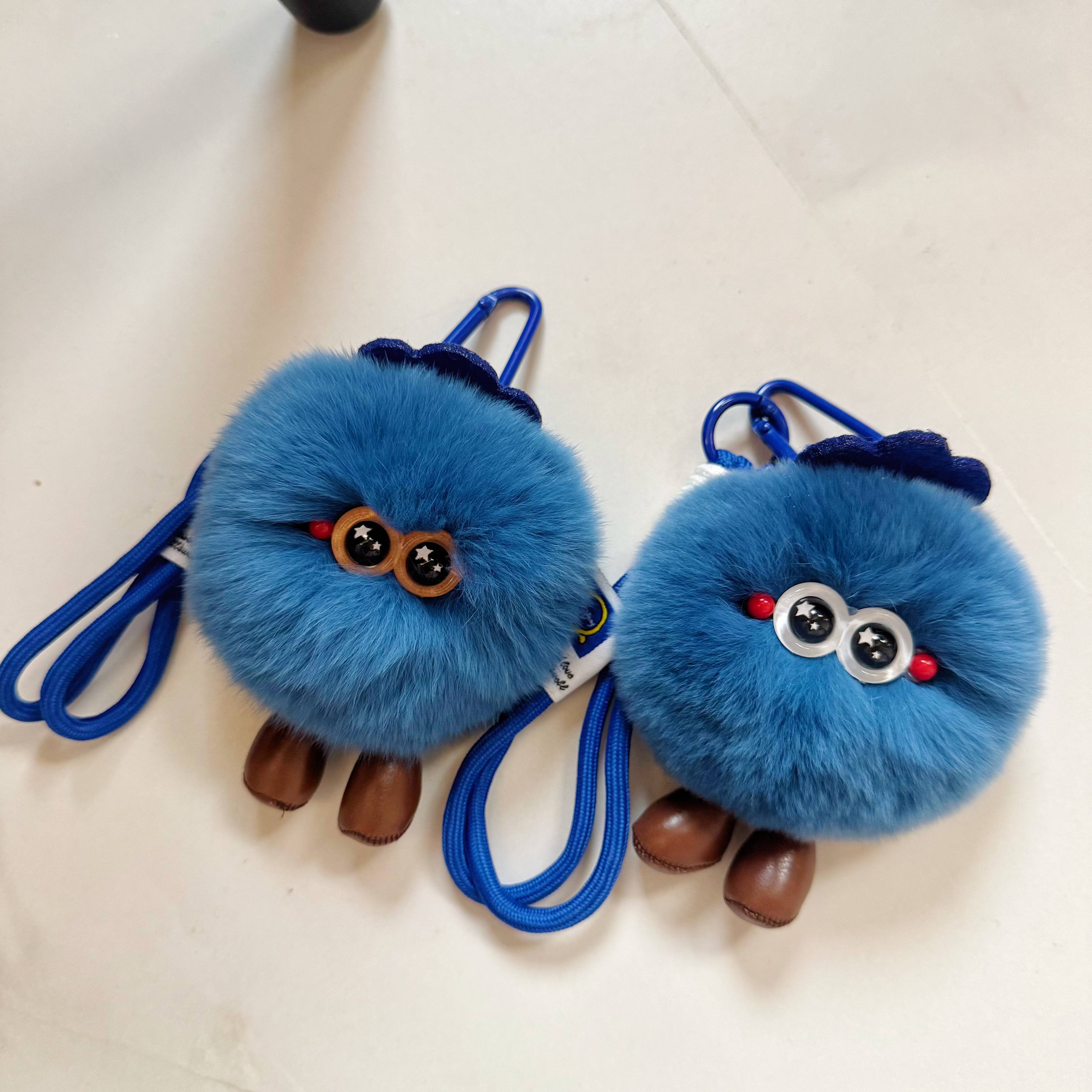 真獭兔毛软糯小蓝莓运包包挂件