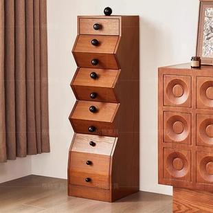 中古风五斗柜复古大小珠抽屉收纳柜法式全实木斗橱置物柜卧室边柜
