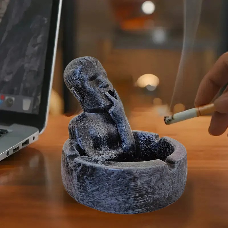 创意复古树脂烟灰缸家用客厅宿舍个性办公室潮流搞怪装饰品摆件