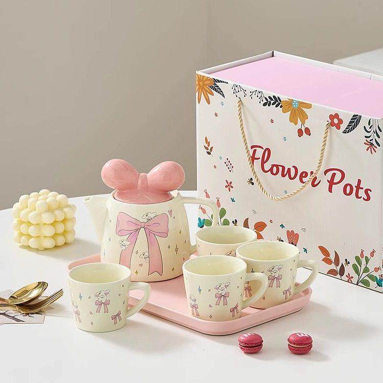 可爱茶具套组下午泡茶花茶水壶耐热冷水壶送礼品礼盒装水杯咖啡杯,餐饮具,整套茶具,淘宝优惠券,粉丝福利购,淘宝优惠卷