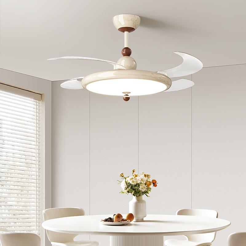 新型中古风扇灯卧室2025新款饭厅电风扇灯一体智能静音隐形吊扇灯