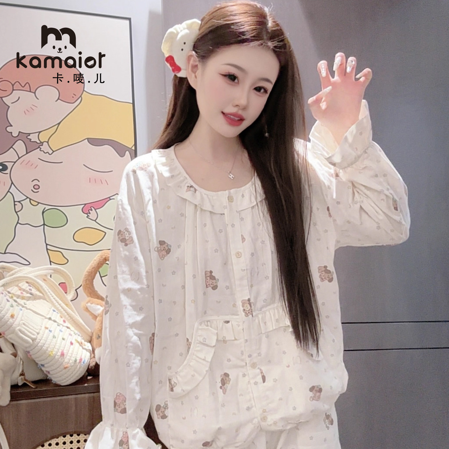 卡唛儿女纯棉小个子睡衣家居服