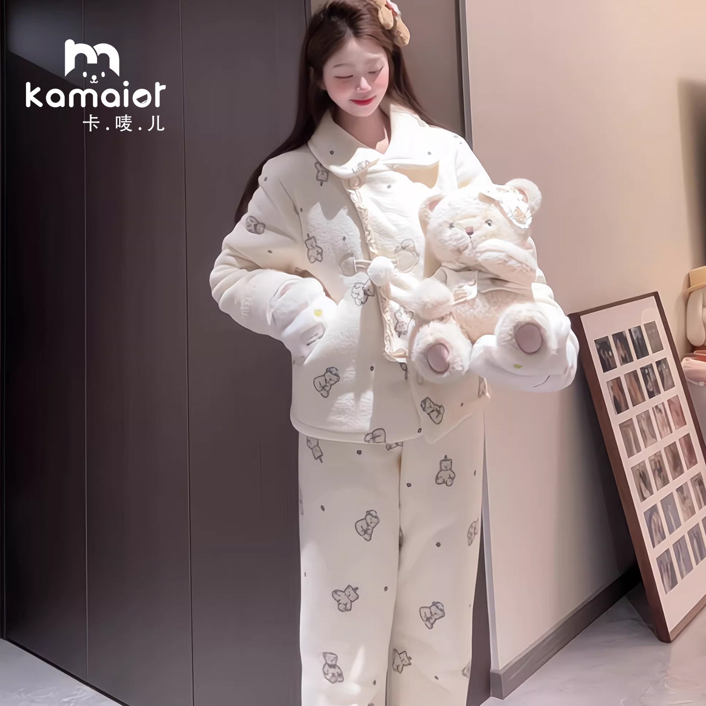 法兰绒睡衣女2026冬季新款加厚温柔可爱加绒保暖套装可外穿家居服