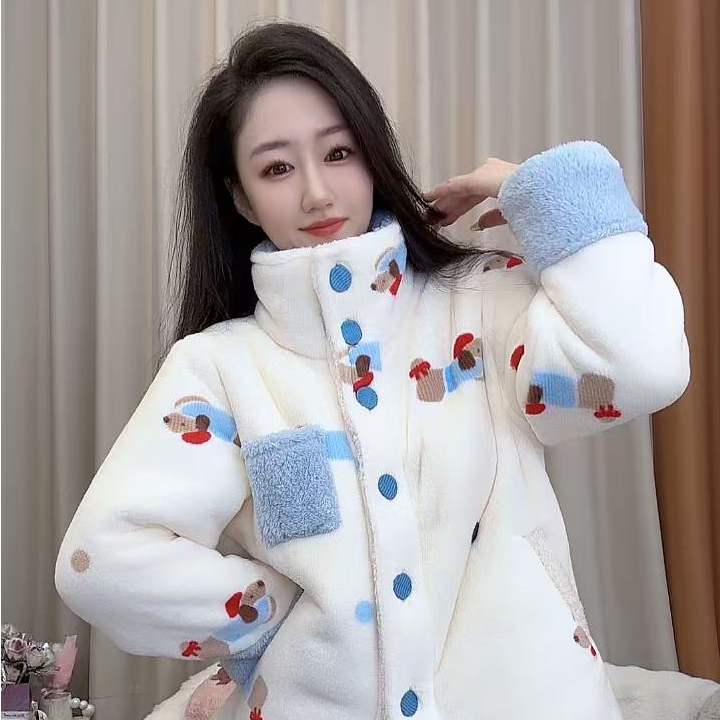 珊瑚绒睡衣女2026冬季加绒加厚保暖可爱气质高领家居服套装可外穿,女士内衣/男士内衣/家居服,睡衣/家居服套装,淘宝优惠券,粉丝福利购,淘宝优惠卷