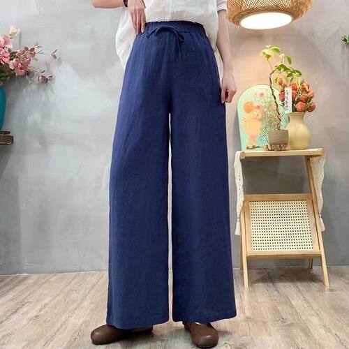 中年妈妈宽松显瘦大码直筒裤子