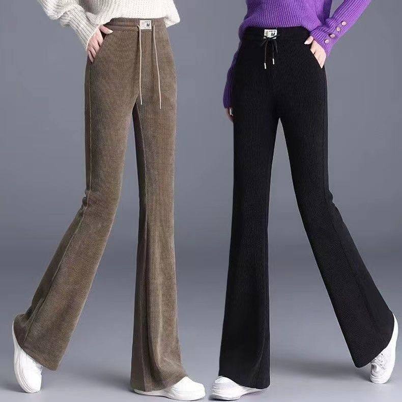 秋冬雪尼尔加绒加厚洋气微喇叭裤女休闲高腰显瘦中年妈妈保暖裤子,女装/女士精品,大码裤装,淘宝优惠券,粉丝福利购,淘宝优惠卷
