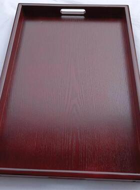 暗红色木托盘木质茶盘长方形水杯托盘复古木盘子杯盘家用酒杯盘