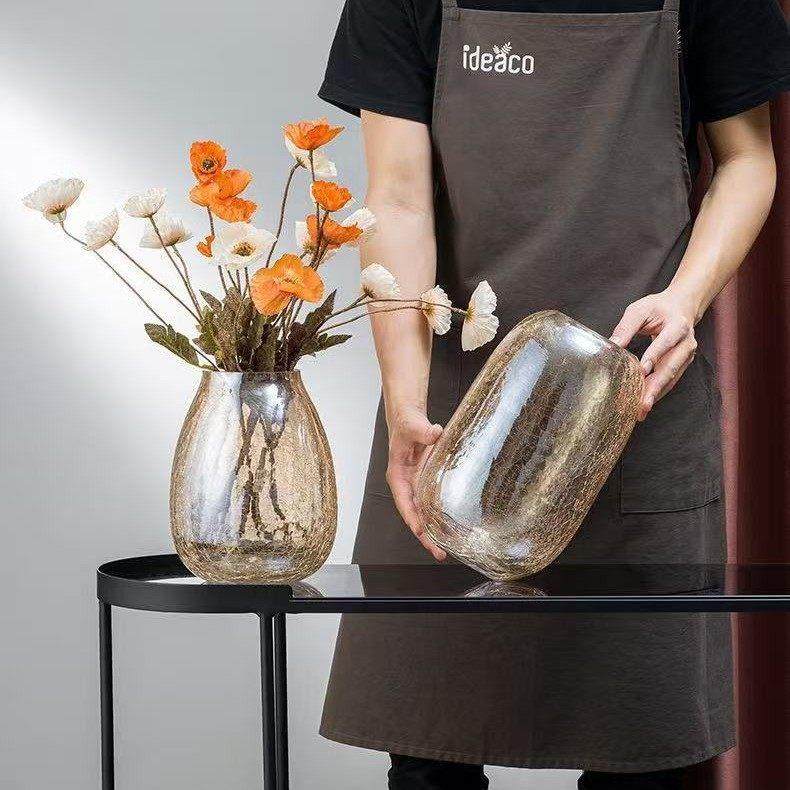 [大号玻璃]彩色花瓶冰裂纹鲜花插花摆件家居客厅餐厅玻璃装饰品,鲜花速递/花卉仿真/绿植园艺,花瓶,淘宝优惠券,粉丝福利购,淘宝优惠卷