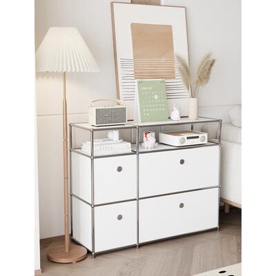 中世纪Usm餐具柜不锈钢收纳柜抽屉柜客厅家侧柜咖啡柜模块收纳柜