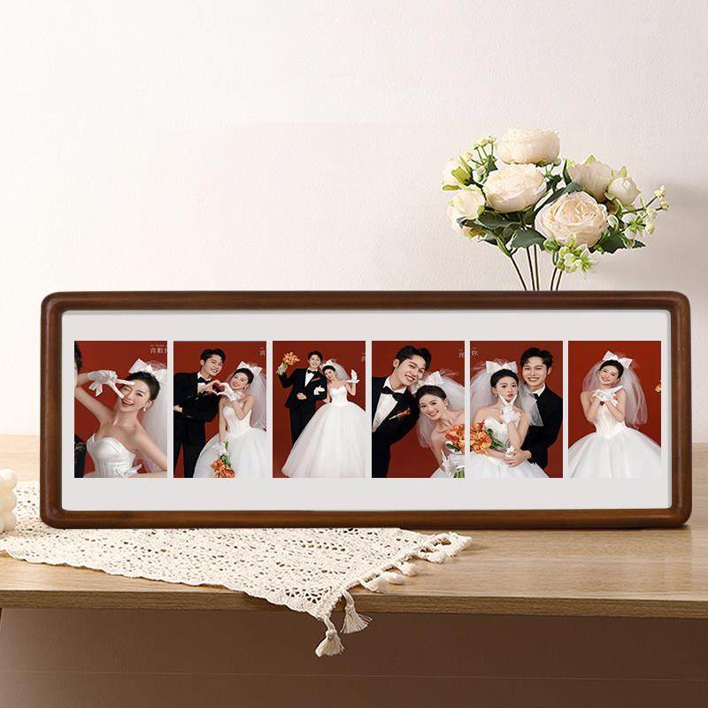 结婚照相框胡桃色相框定制6连儿童照片打印多图宫格相框挂墙摆台,家居饰品,相框/画框,淘宝优惠券,粉丝福利购,淘宝优惠卷