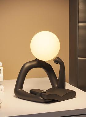 艺术小夜灯轻奢高级感家居女生卧室床头柜台灯装饰品摆件书房桌面