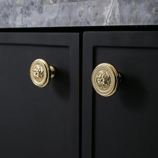 不止黄铜indoors法式金色银色柜门把手衣柜门鞋柜抽屉黄铜小拉手