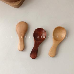 ins迷你小木勺 韩国奶粉量勺短韩式可爱咖啡粉烘焙实木调味茶勺