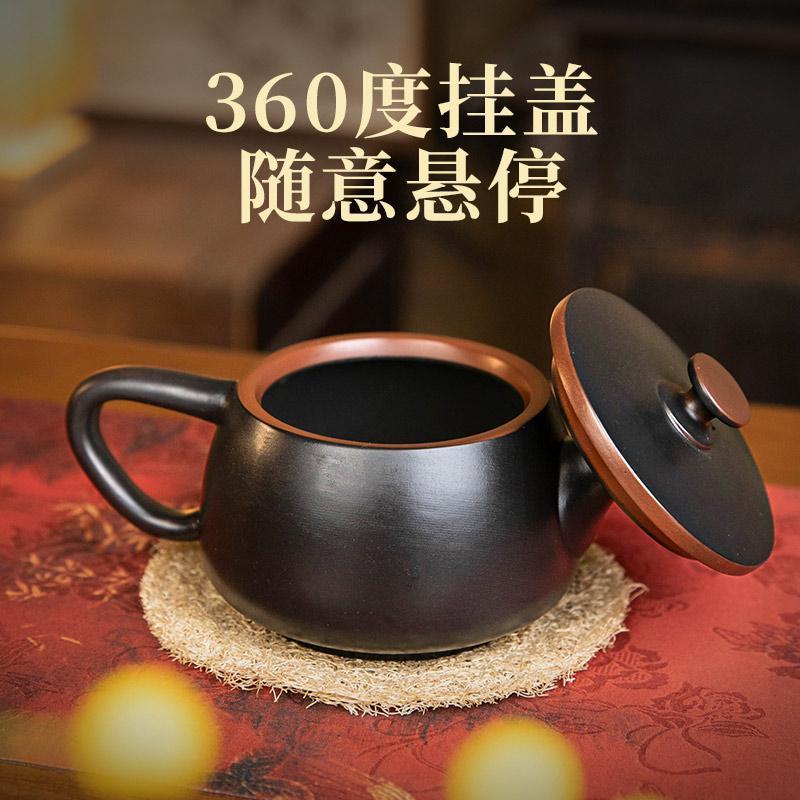 紫陶悬停茶壶可提可旋转可凤鸣全手工泡茶紫砂壶陶瓷家用功夫茶具