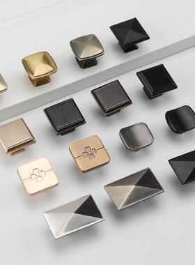 现代简约单孔拉手 欧式方形仿古黑色抽屉柜门把手金色单孔小拉手