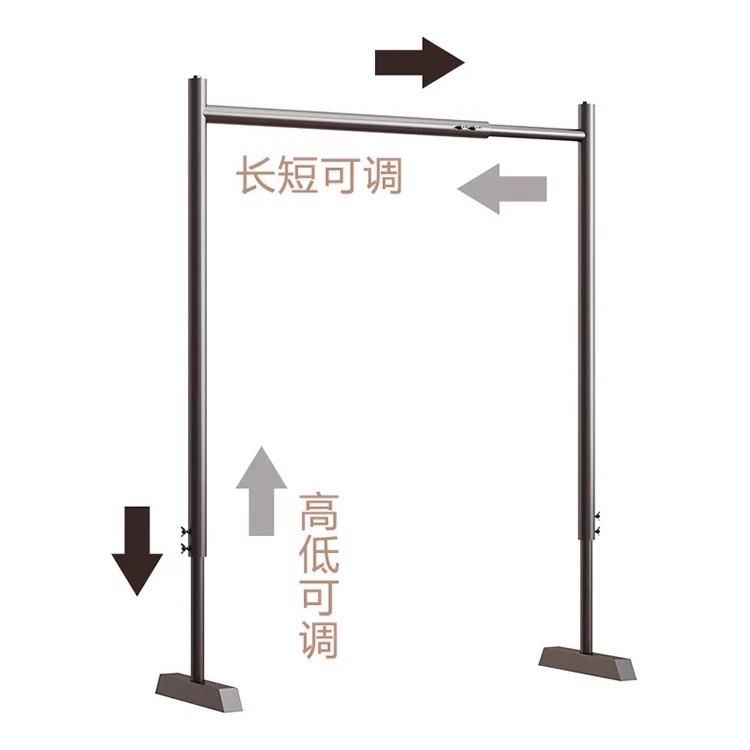 飘窗伸缩晾衣架儿童小型落地婴儿矮款挂晒衣杆窗台室内可伸缩调节