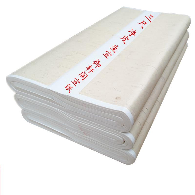 宣纸三尺书画纸绘画生宣山水国画纸半生半熟毛笔书法创作宣纸
